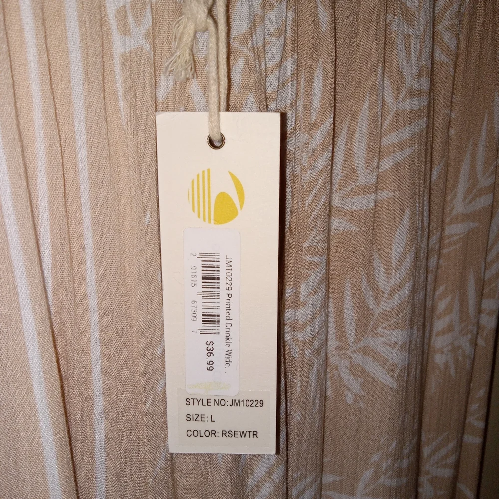 Nwt Ocean Drive Crinkled High Waisted Wide Leg Pants M/L - Picture 7 of 7